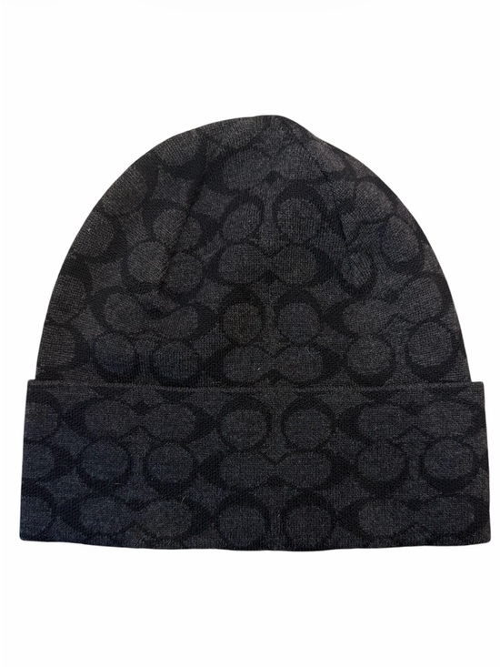 Coach Other - COACH Signature Knit Wool Beanie Black Gray Monogram C5183 EUC